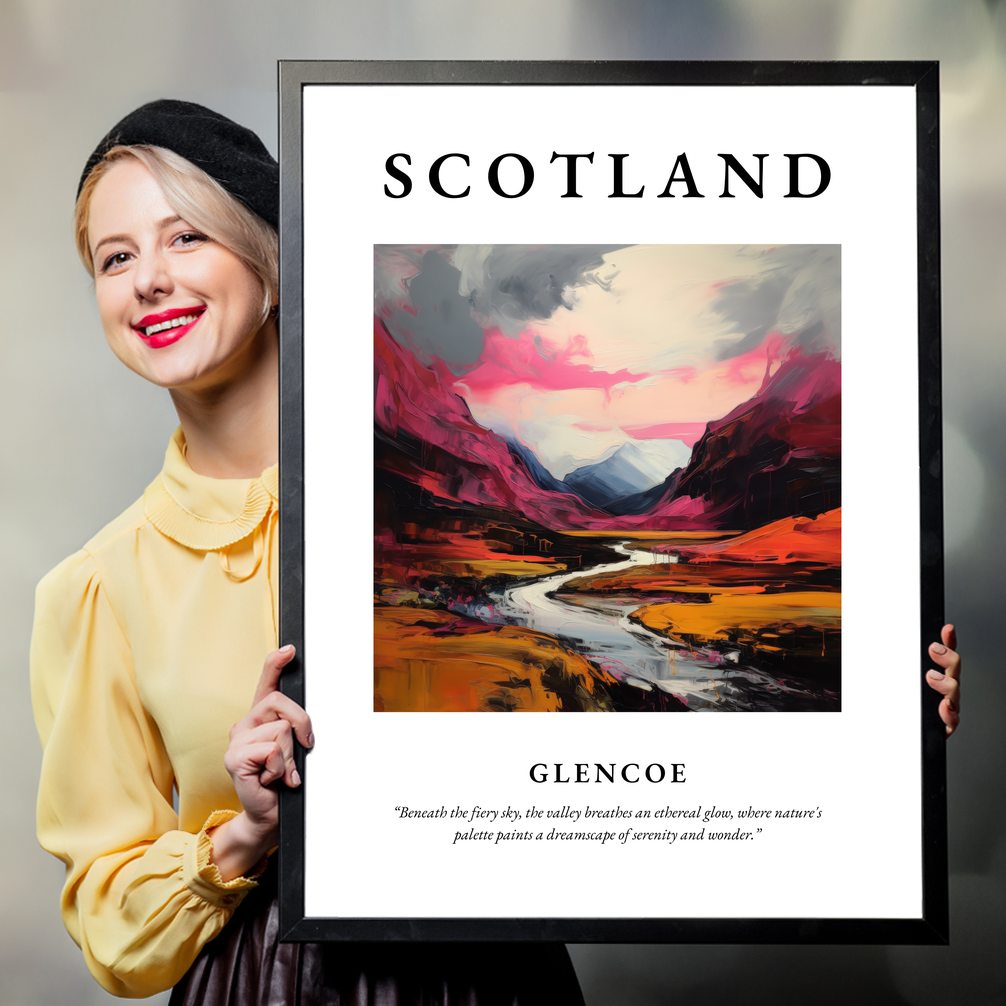 Person holding a poster of Glencoe