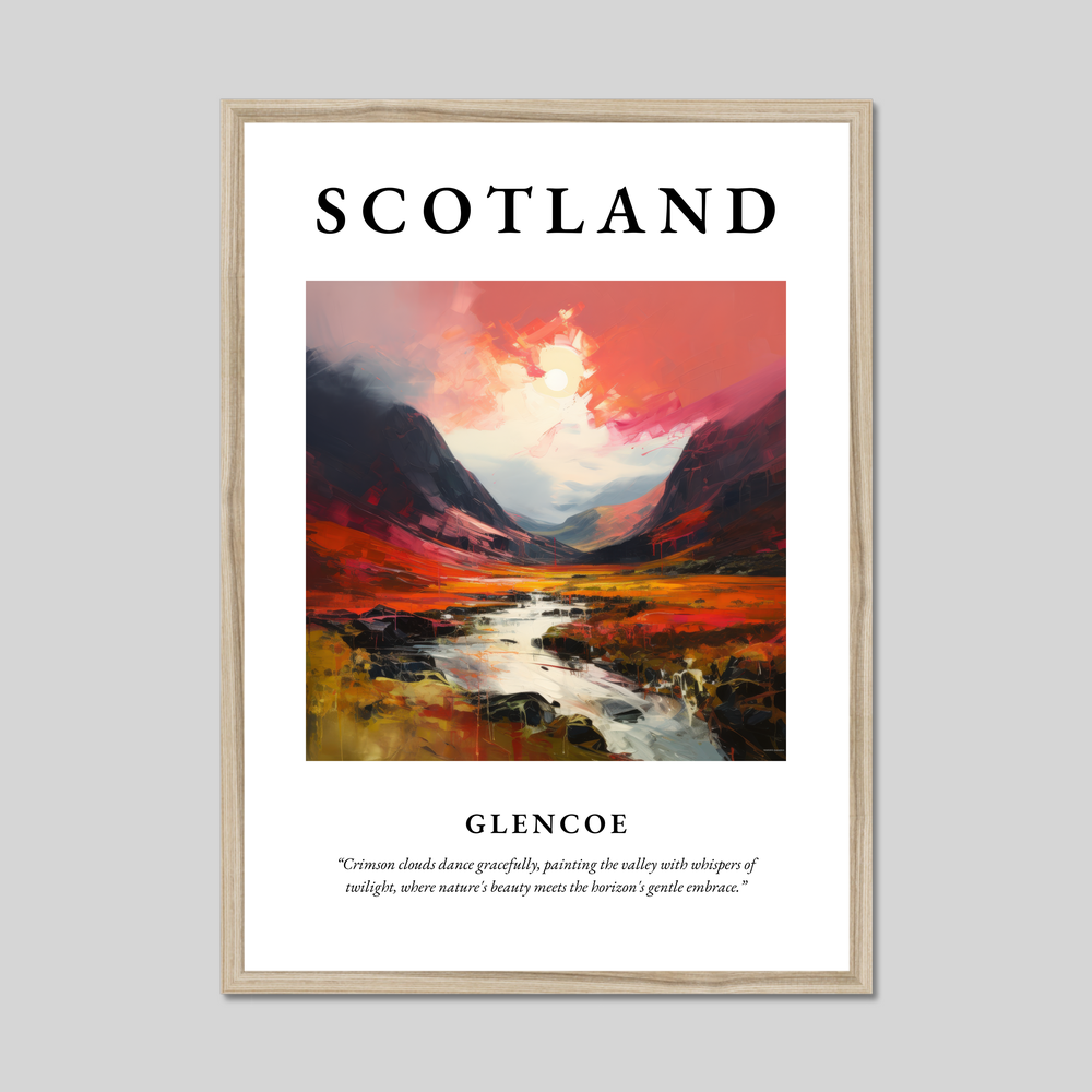 Poster in a natural frame with the word Scotland