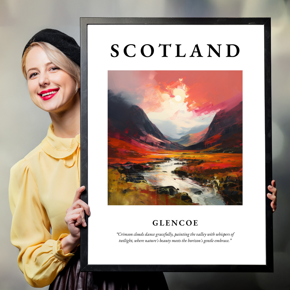 Person holding a poster of Glencoe