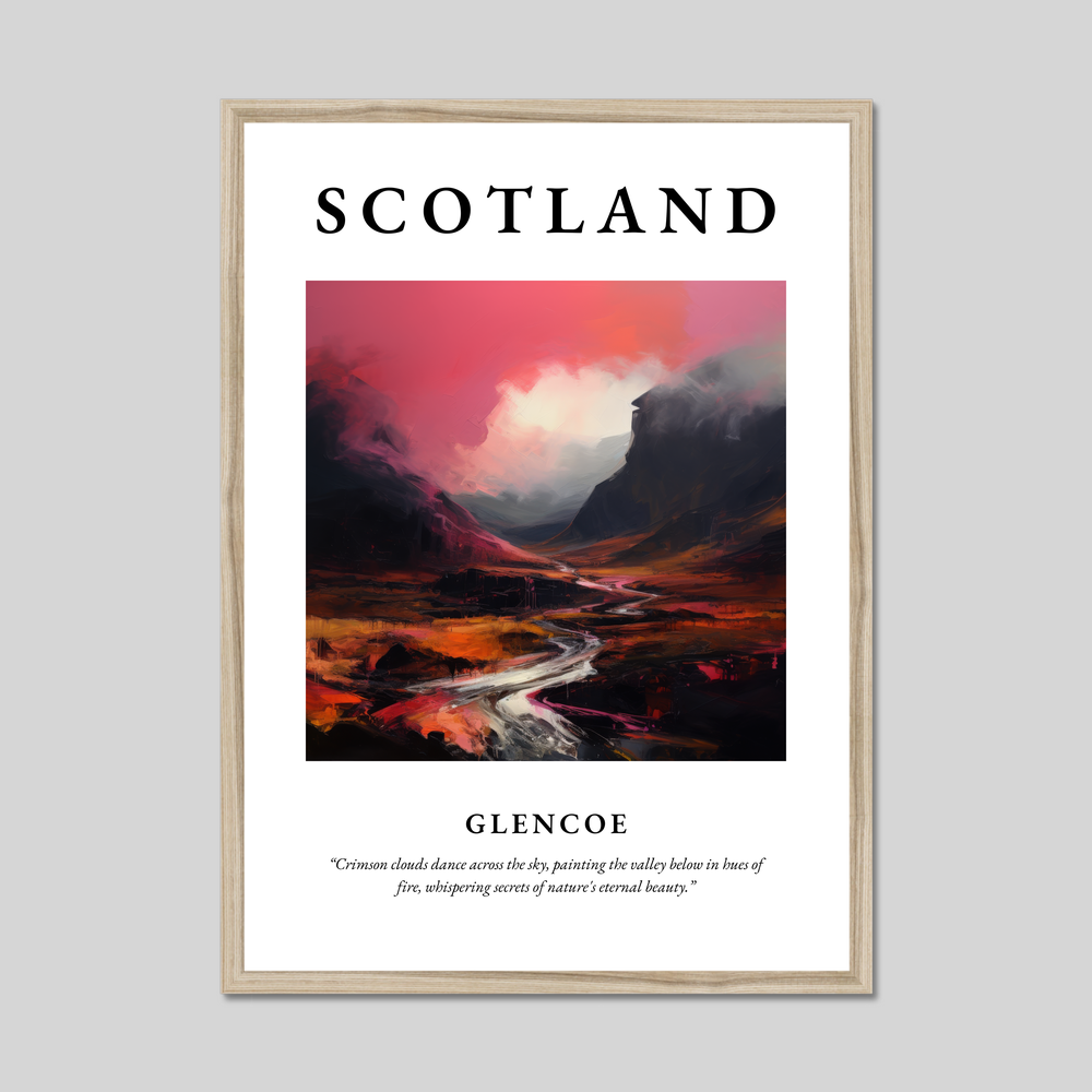 Poster in a natural frame with the word Scotland