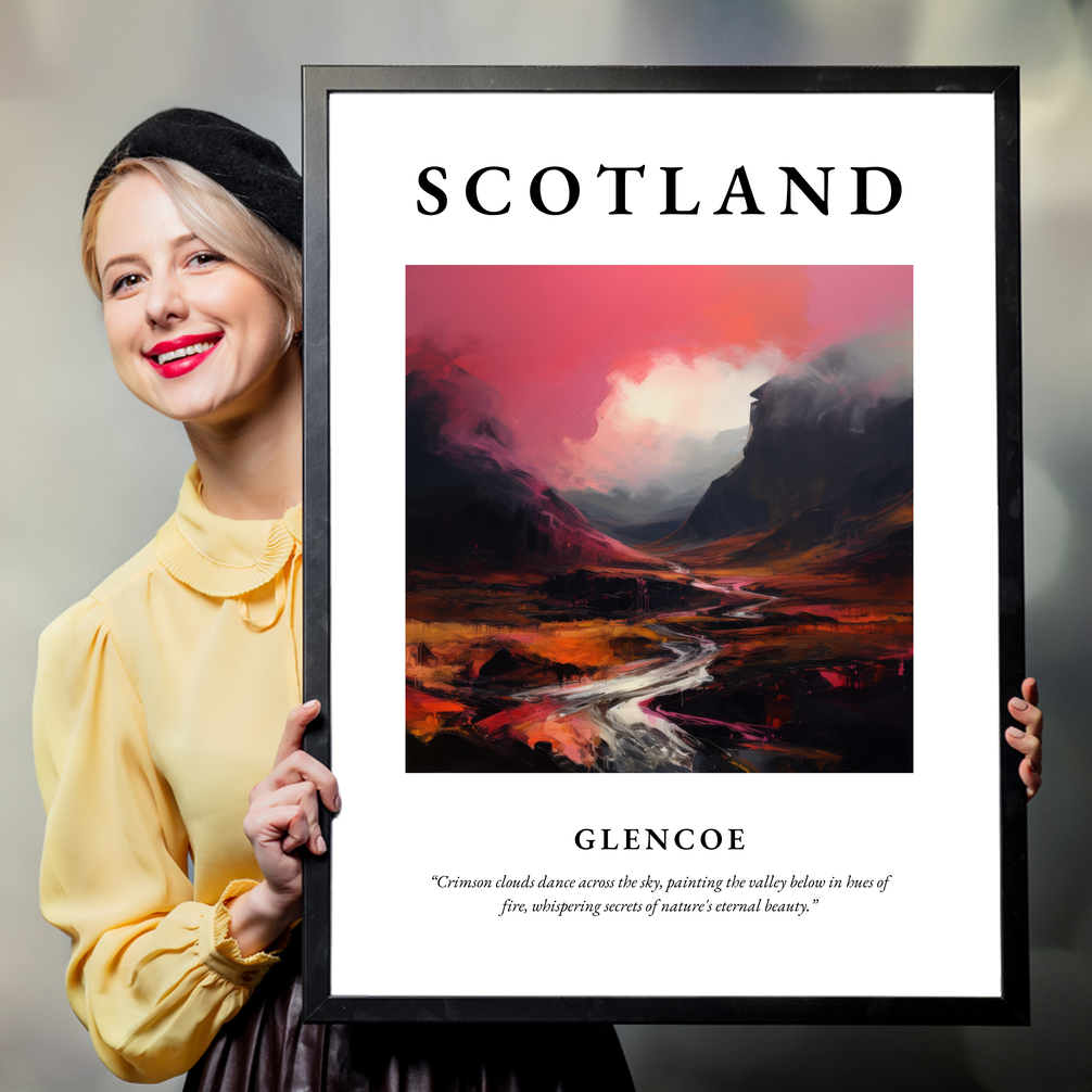 Person holding a poster of Glencoe