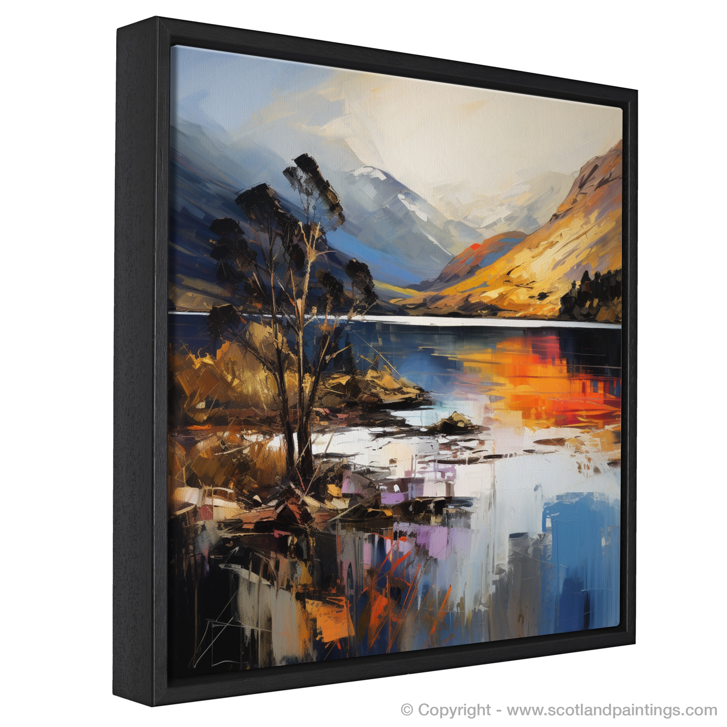 Painting and Art Print of Loch Lochy, Highlands entitled "Highland Serenade: An Expressionist Ode to Loch Lochy".