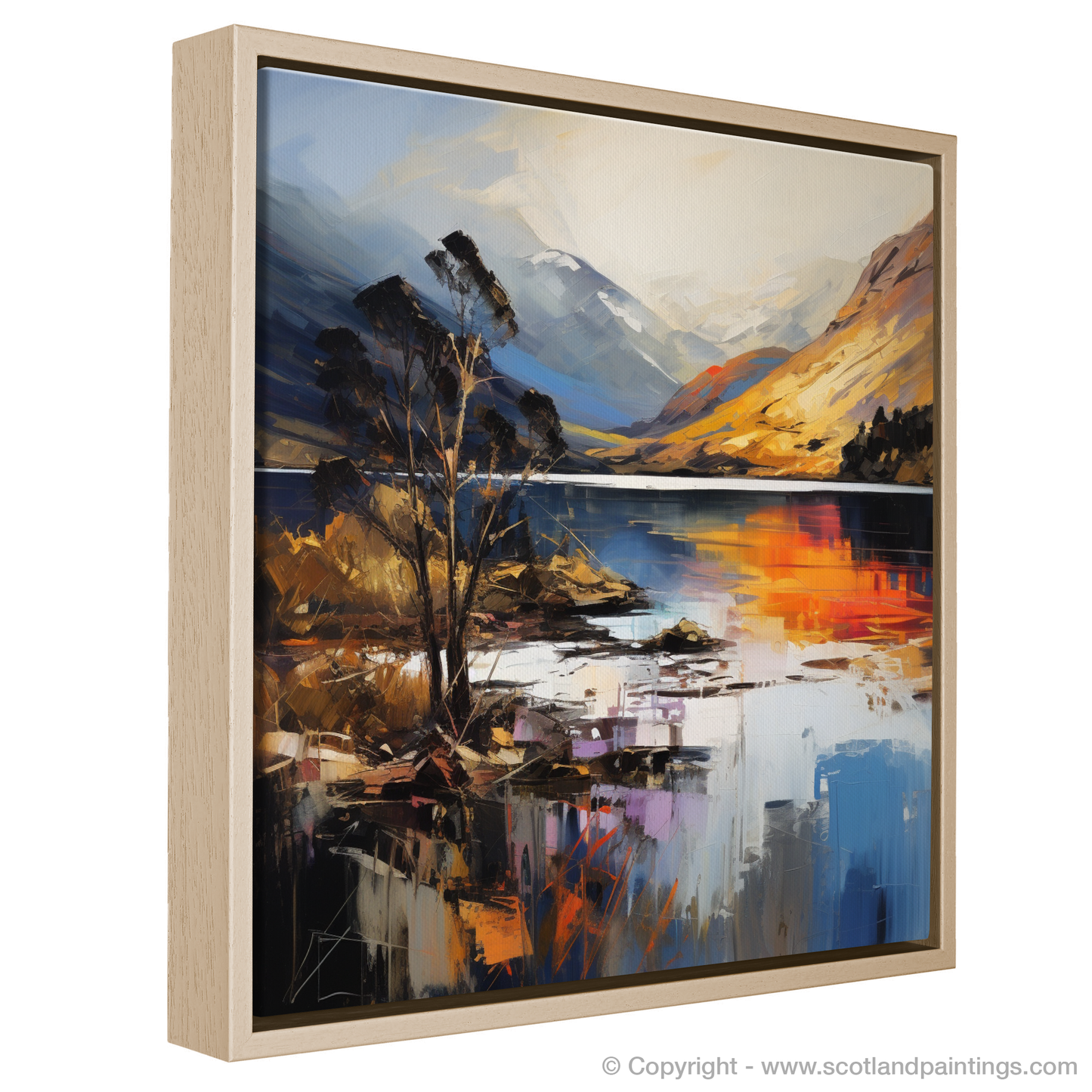 Painting and Art Print of Loch Lochy, Highlands entitled "Highland Serenade: An Expressionist Ode to Loch Lochy".