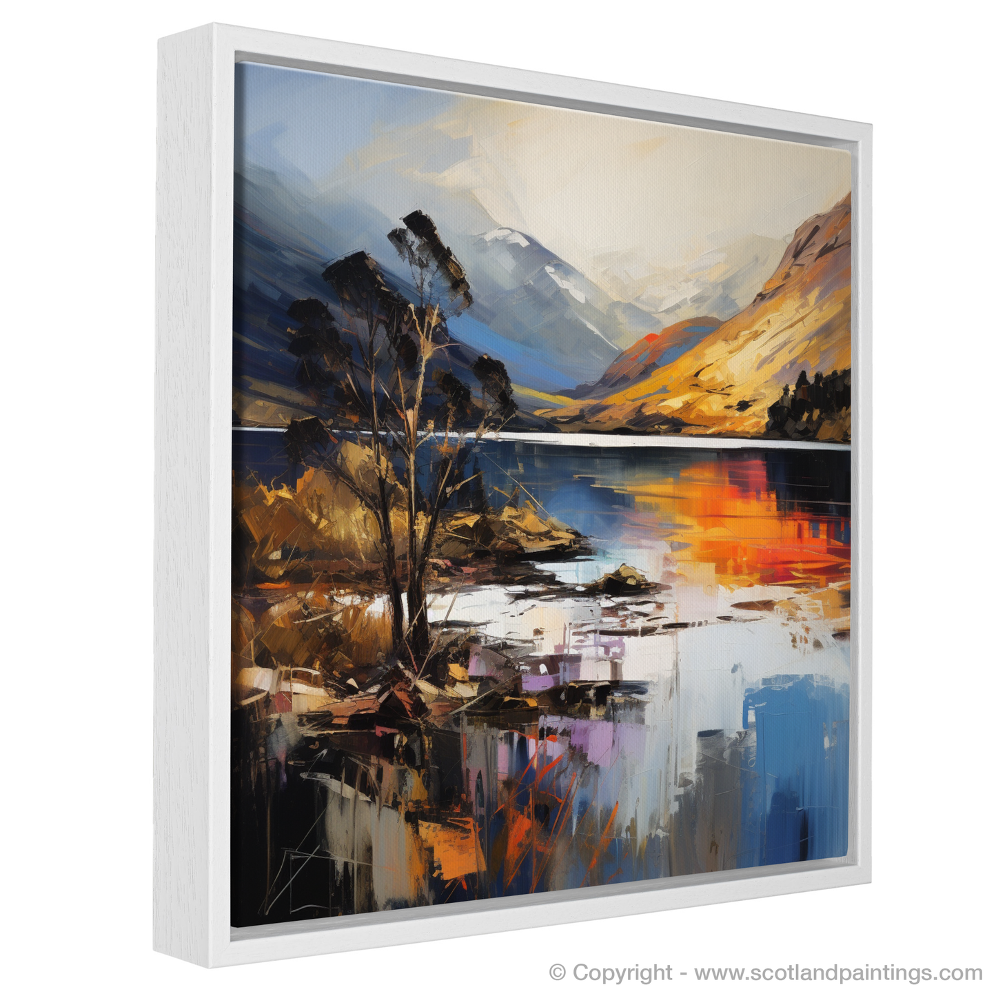 Painting and Art Print of Loch Lochy, Highlands entitled "Highland Serenade: An Expressionist Ode to Loch Lochy".