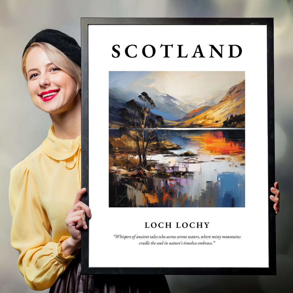 Person holding a poster of Loch Lochy