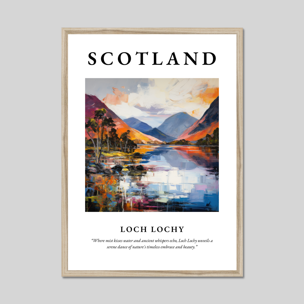 Poster in a natural frame with the word Scotland