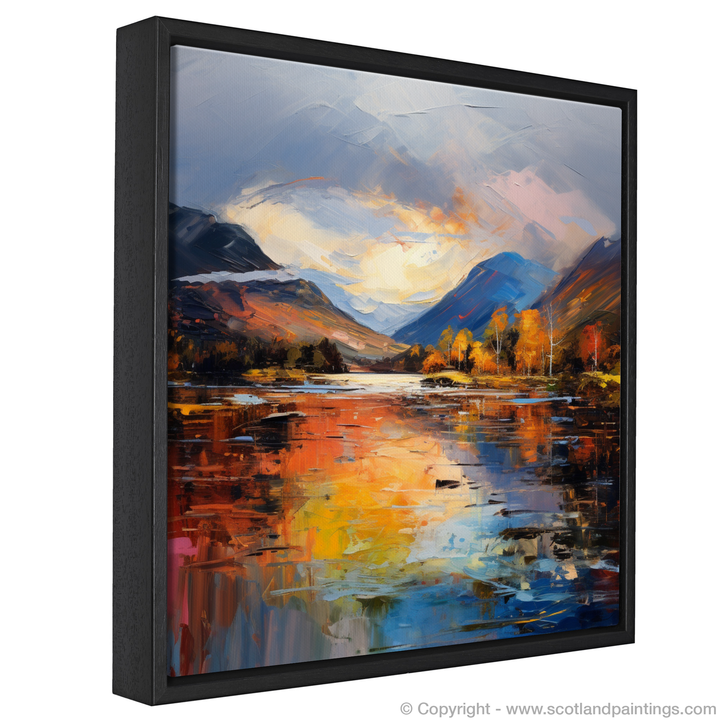 Painting and Art Print of Loch Lochy, Highlands entitled "Highland Fervour: An Expressionist Ode to Loch Lochy".