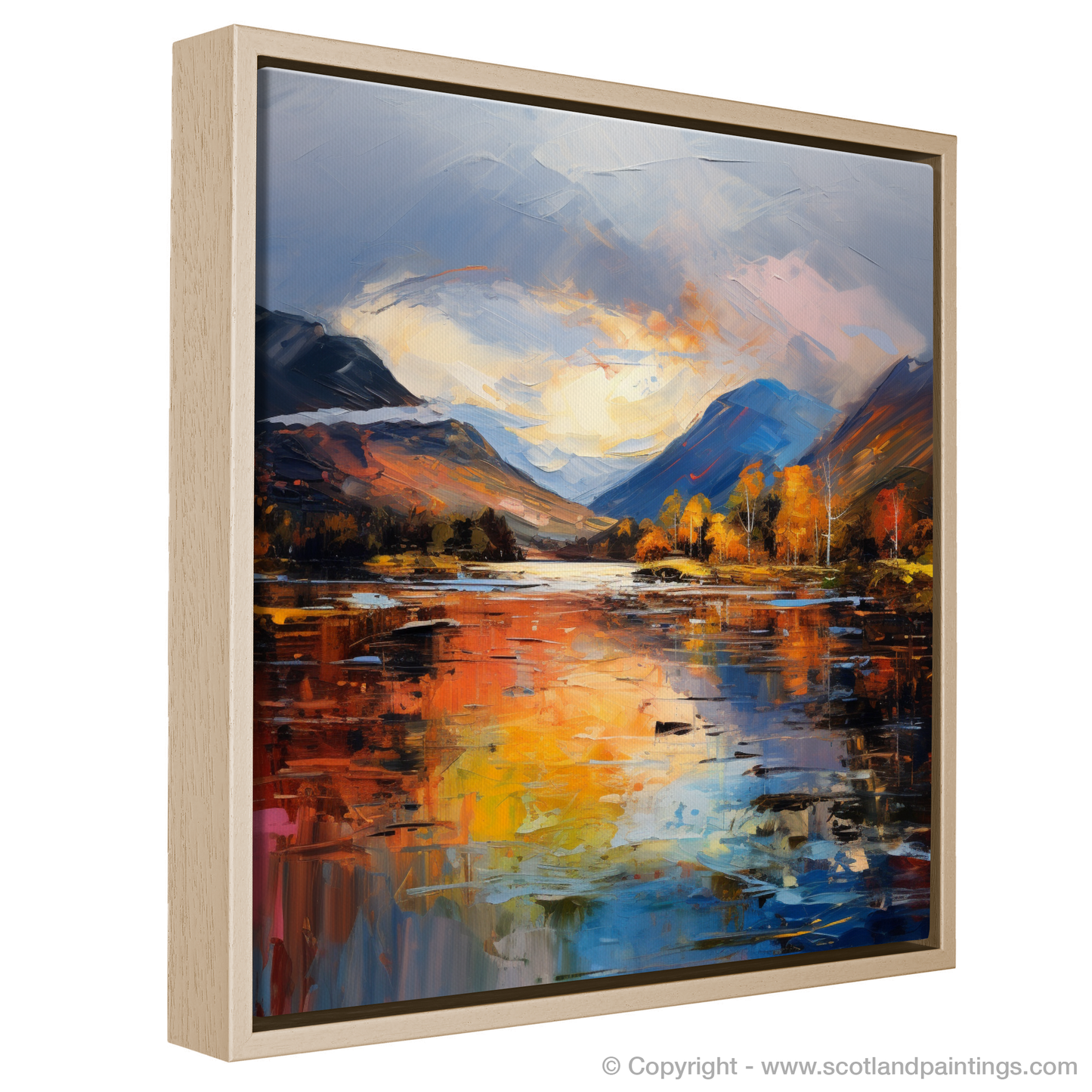 Painting and Art Print of Loch Lochy, Highlands entitled "Highland Fervour: An Expressionist Ode to Loch Lochy".