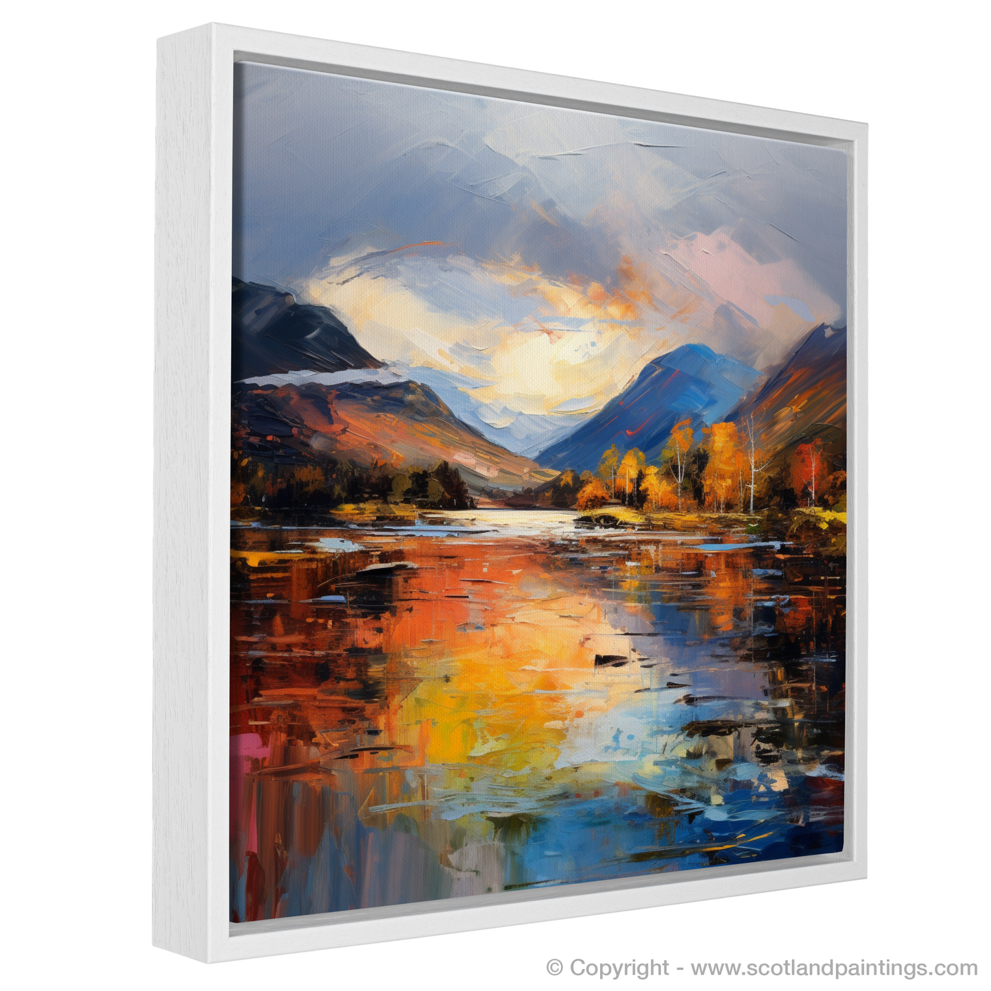 Painting and Art Print of Loch Lochy, Highlands entitled "Highland Fervour: An Expressionist Ode to Loch Lochy".