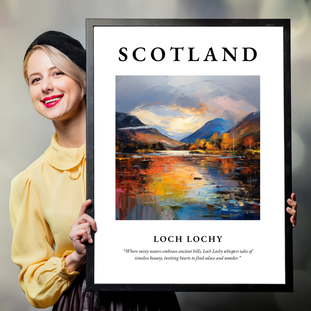 Person holding a poster of Loch Lochy