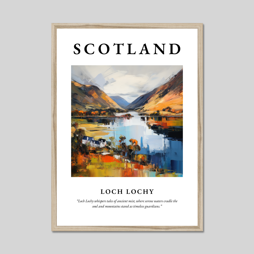 Poster in a natural frame with the word Scotland