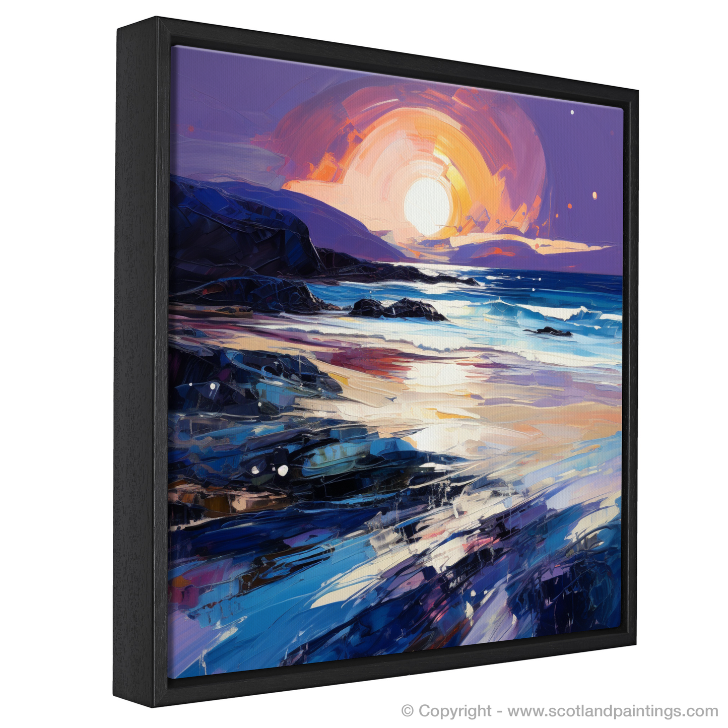 Painting and Art Print of Traigh Mhor at dusk. Dusk at Traigh Mhor: An Expressionist Ode.