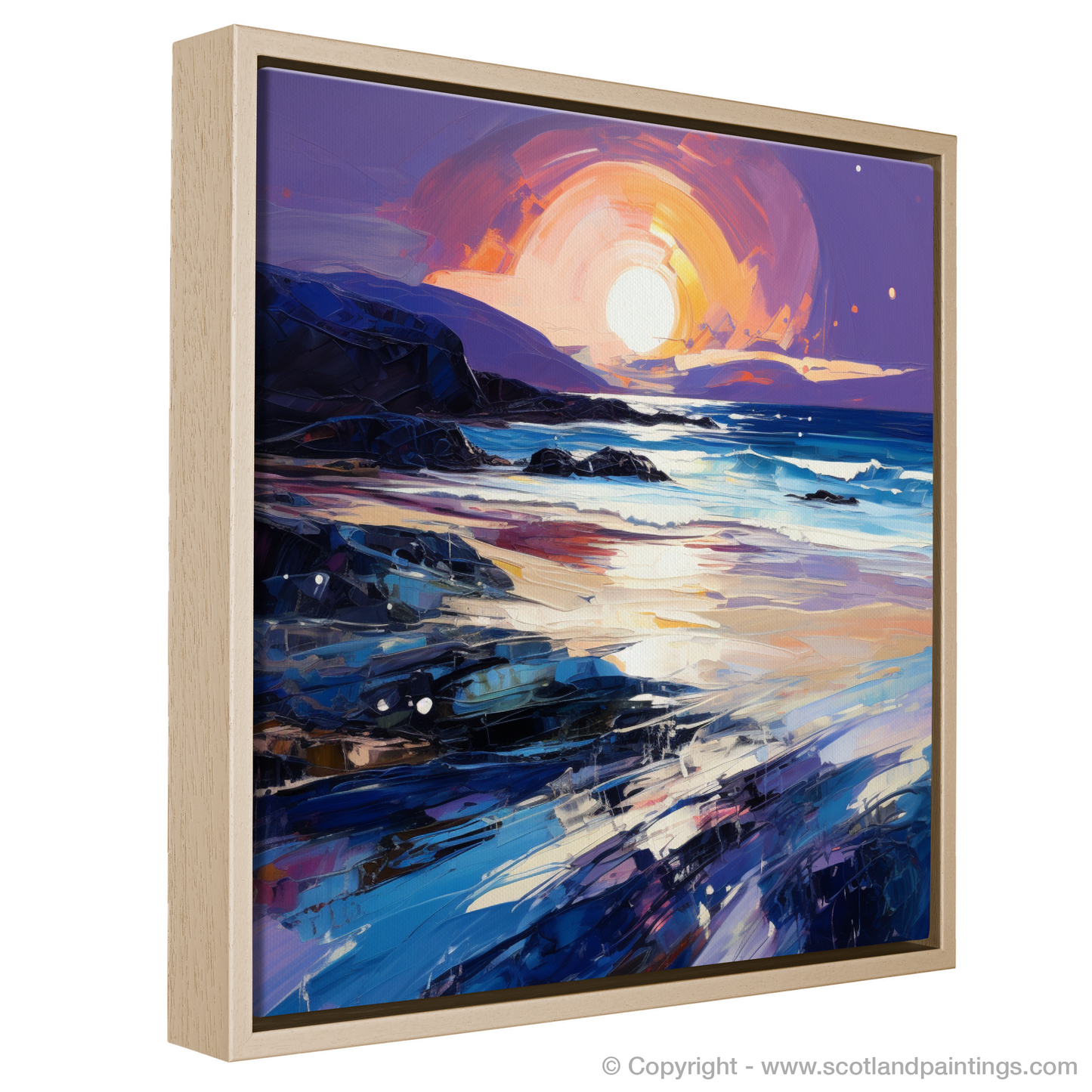 Painting and Art Print of Traigh Mhor at dusk. Dusk at Traigh Mhor: An Expressionist Ode.