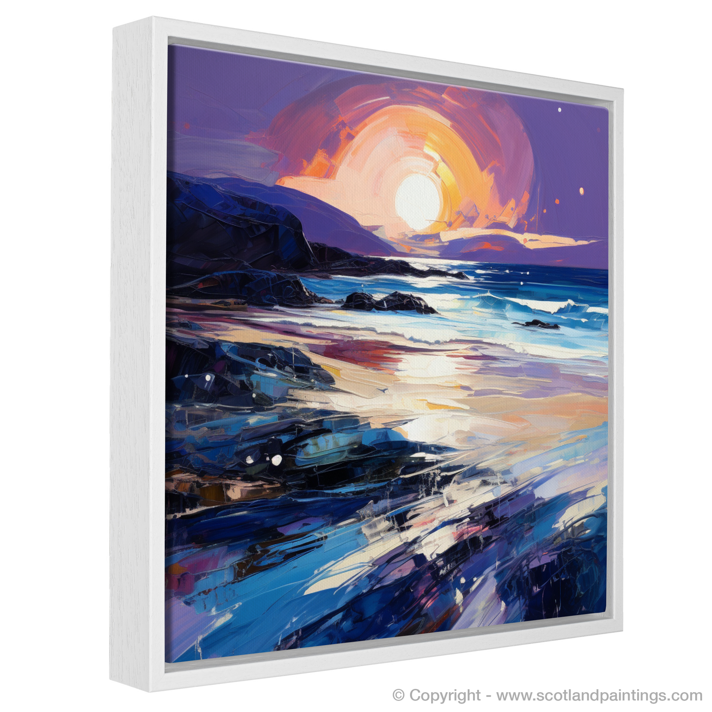 Painting and Art Print of Traigh Mhor at dusk. Dusk at Traigh Mhor: An Expressionist Ode.