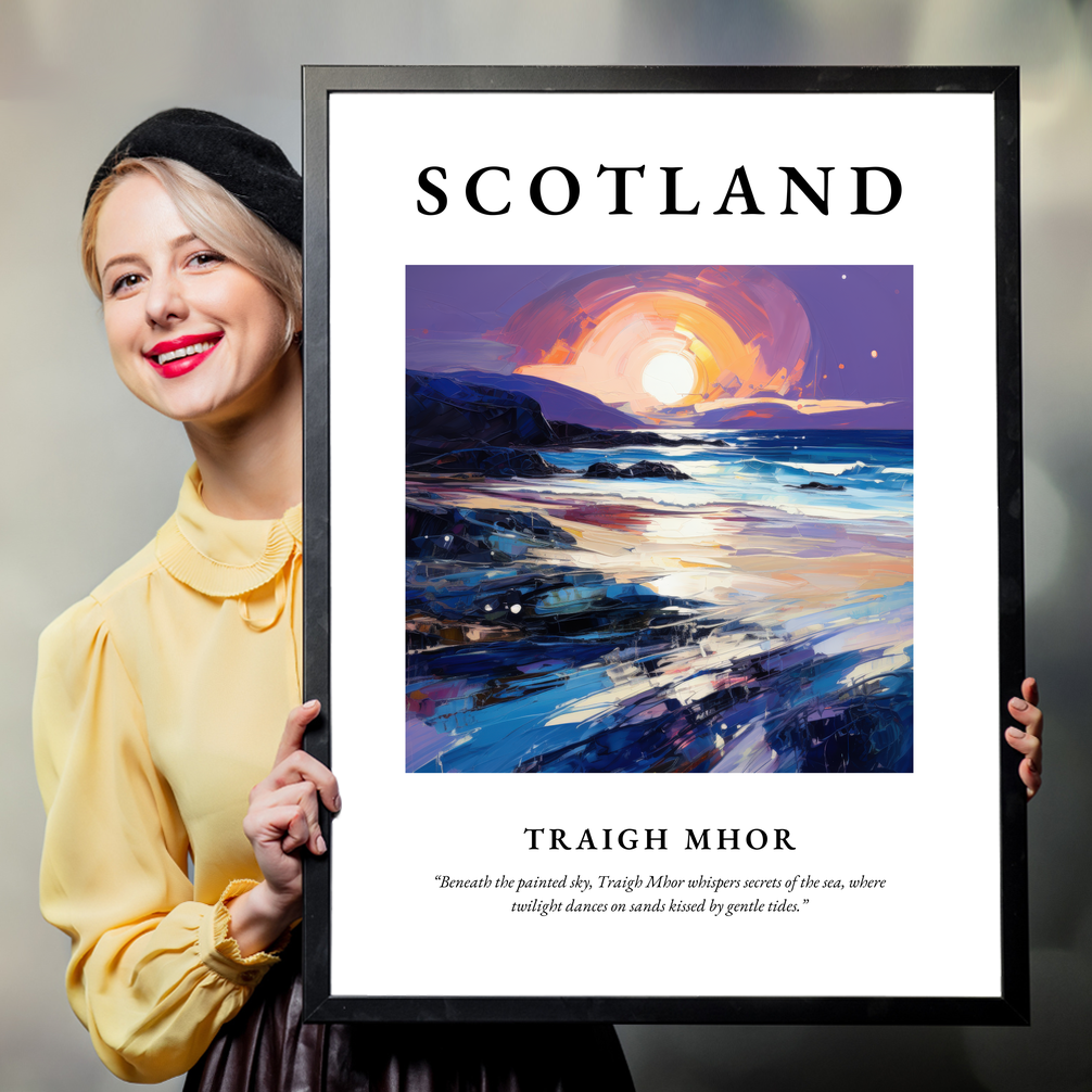 Person holding a poster of Traigh Mhor