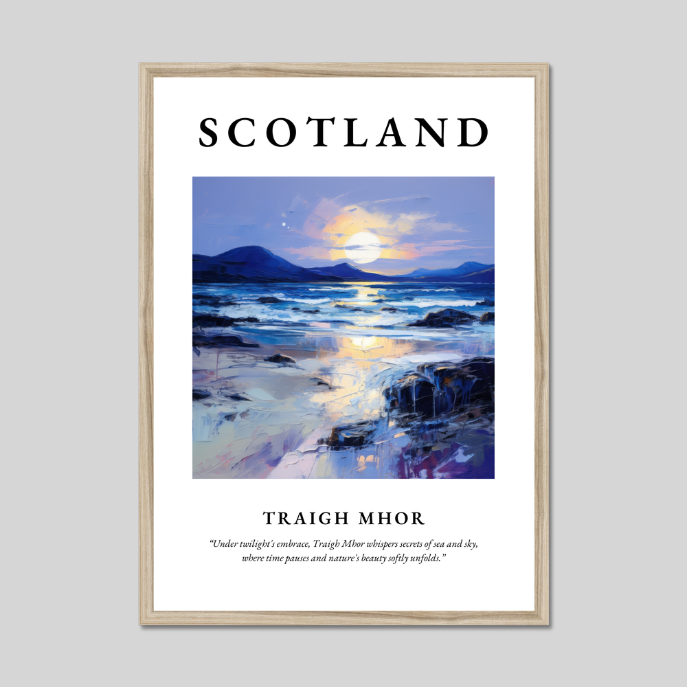 Poster in a natural frame with the word Scotland