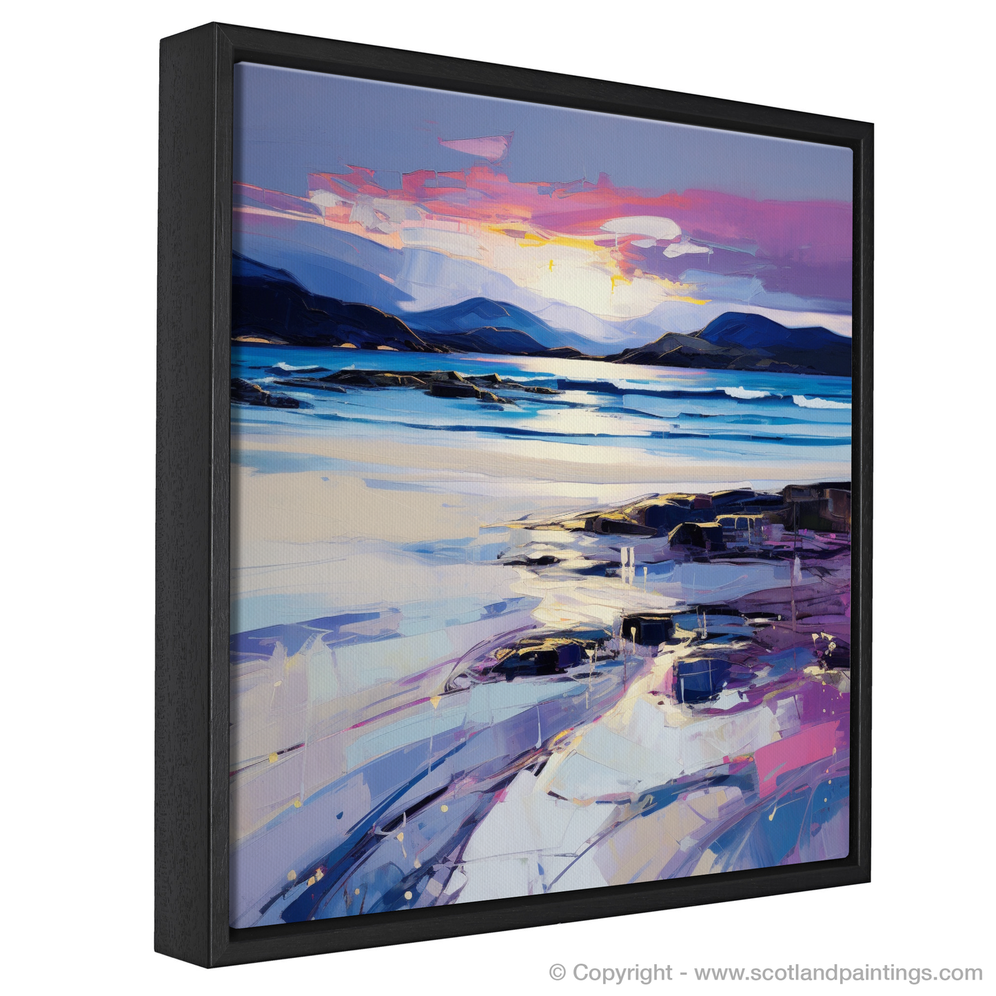 Painting and Art Print of Traigh Mhor at dusk entitled "Dusk Embrace at Traigh Mhor".