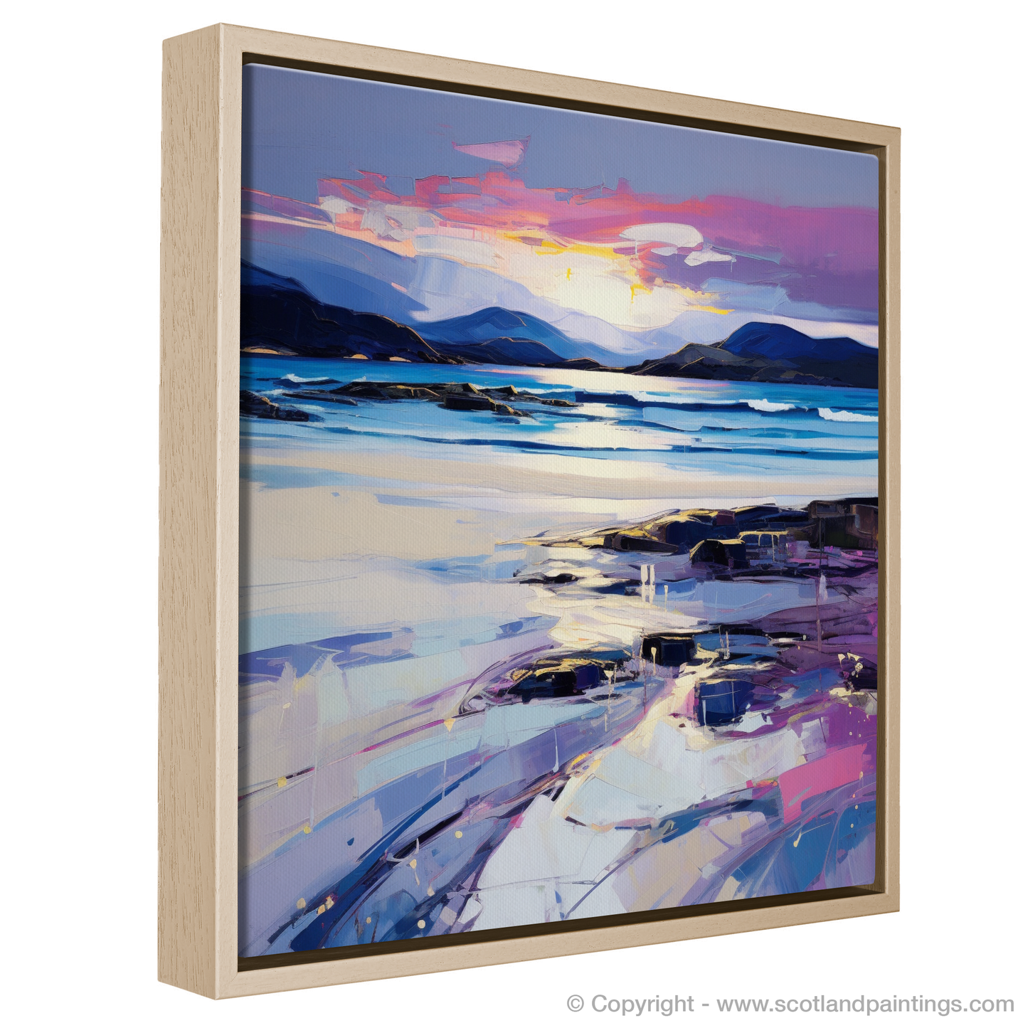 Painting and Art Print of Traigh Mhor at dusk entitled "Dusk Embrace at Traigh Mhor".