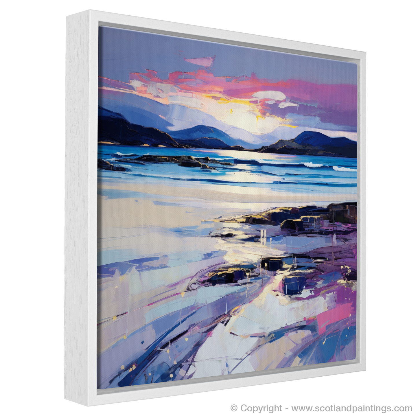 Painting and Art Print of Traigh Mhor at dusk entitled "Dusk Embrace at Traigh Mhor".