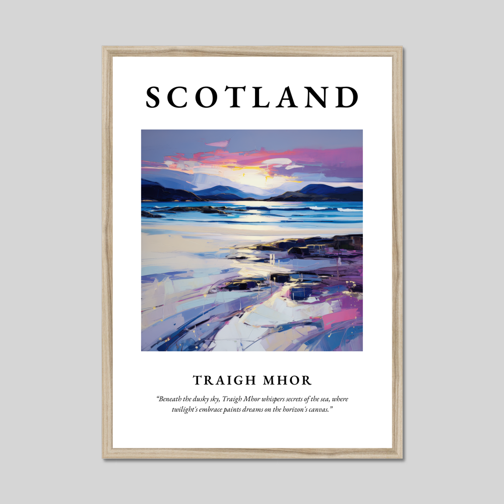 Poster in a natural frame with the word Scotland