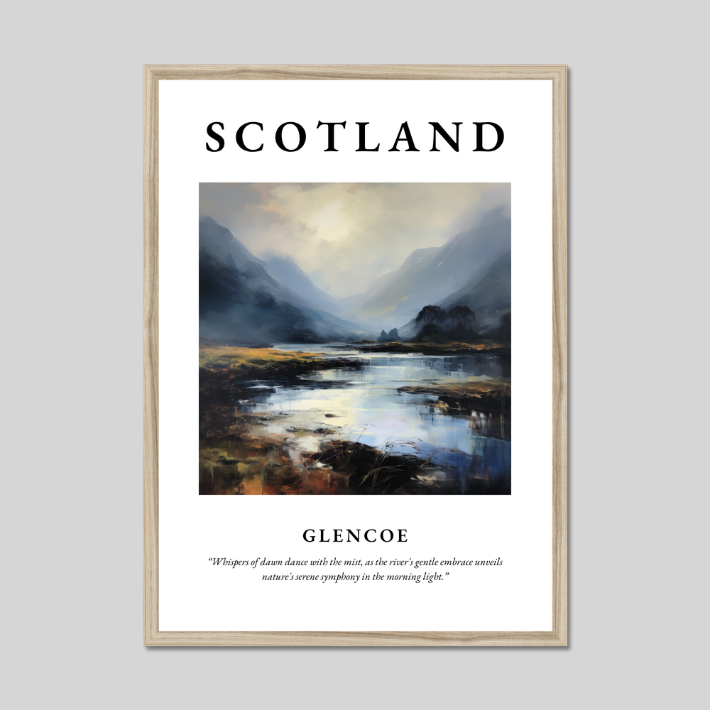 Poster in a natural frame with the word Scotland