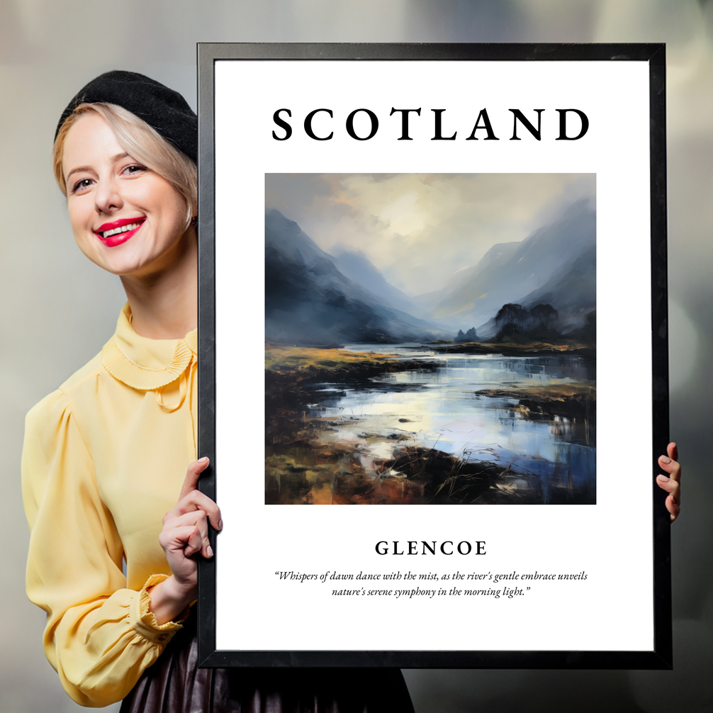 Person holding a poster of Glencoe