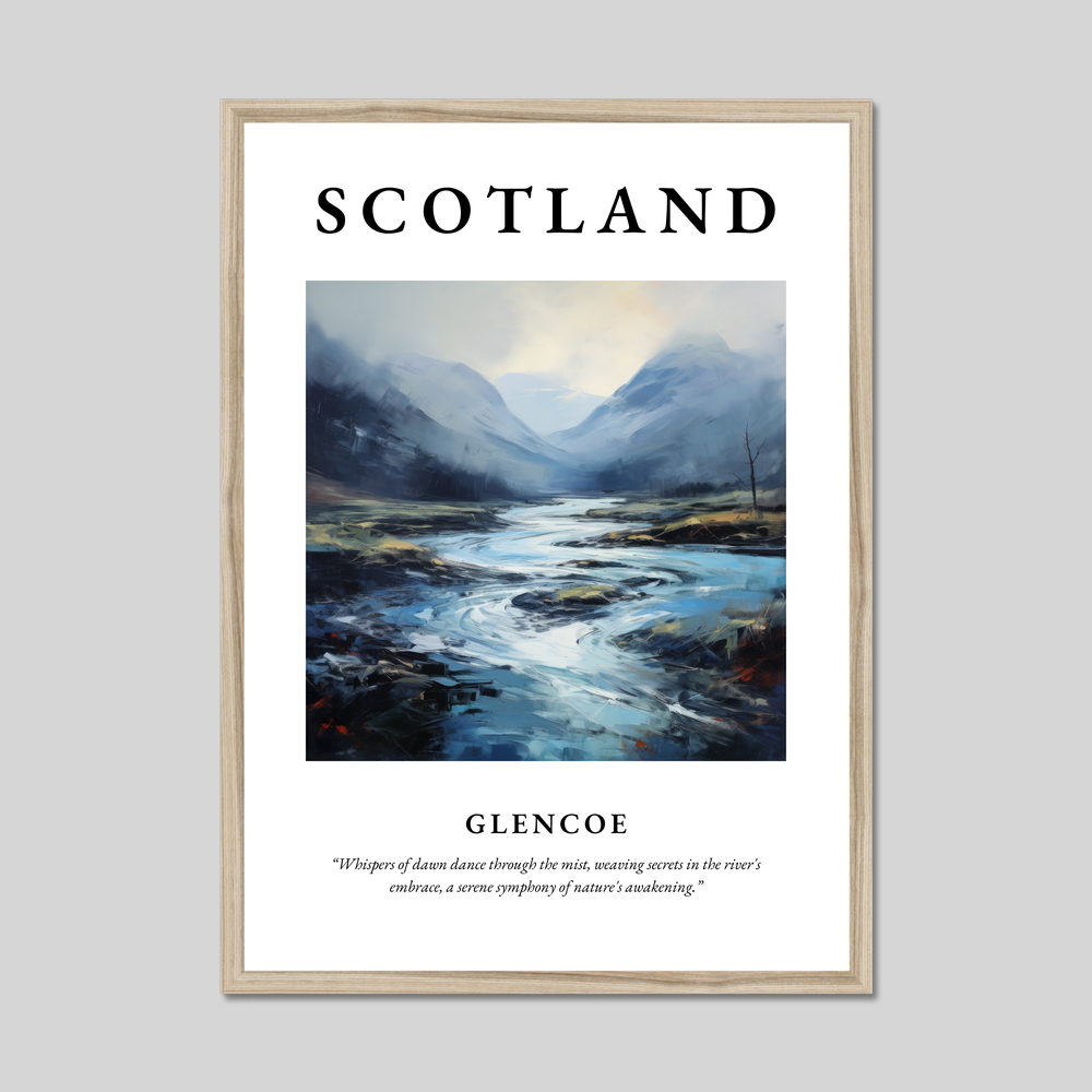 Poster in a natural frame with the word Scotland