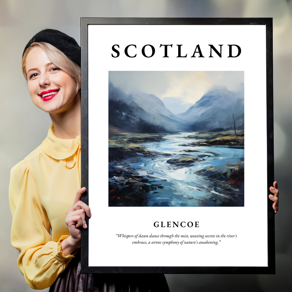 Person holding a poster of Glencoe