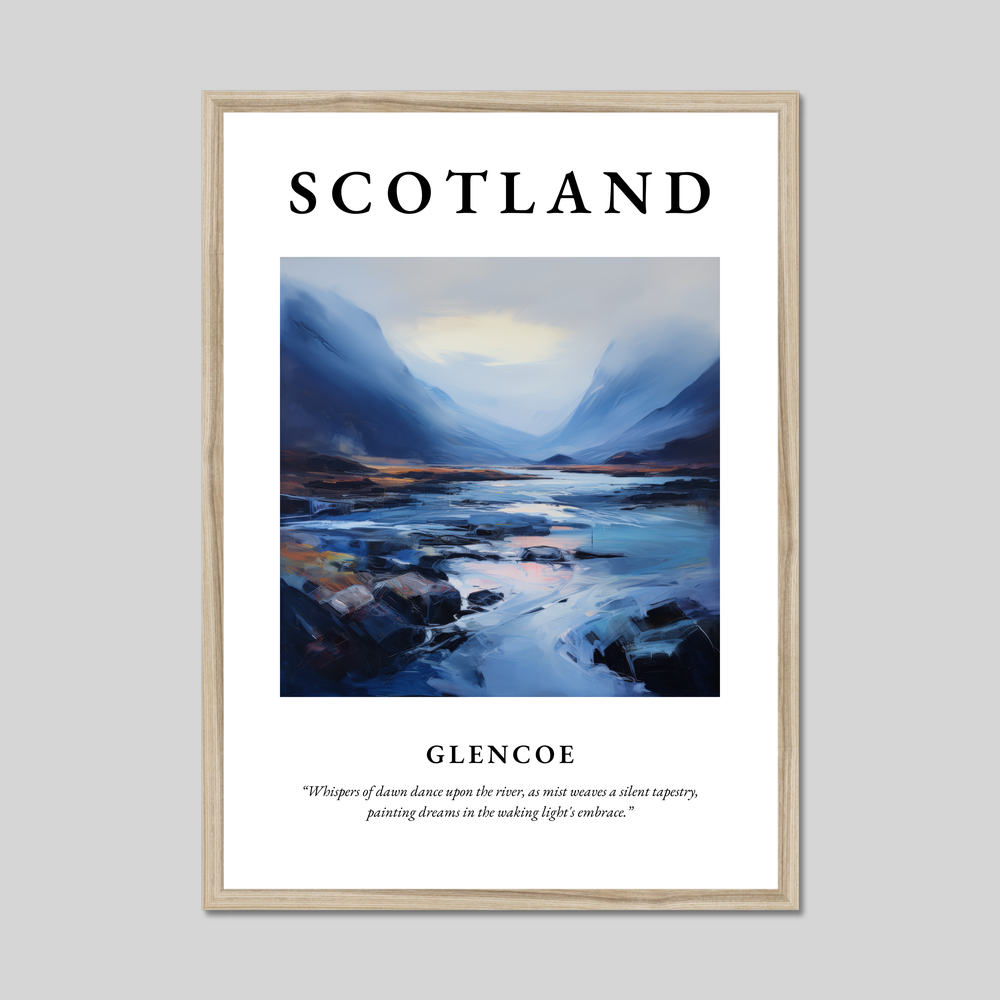 Poster in a natural frame with the word Scotland