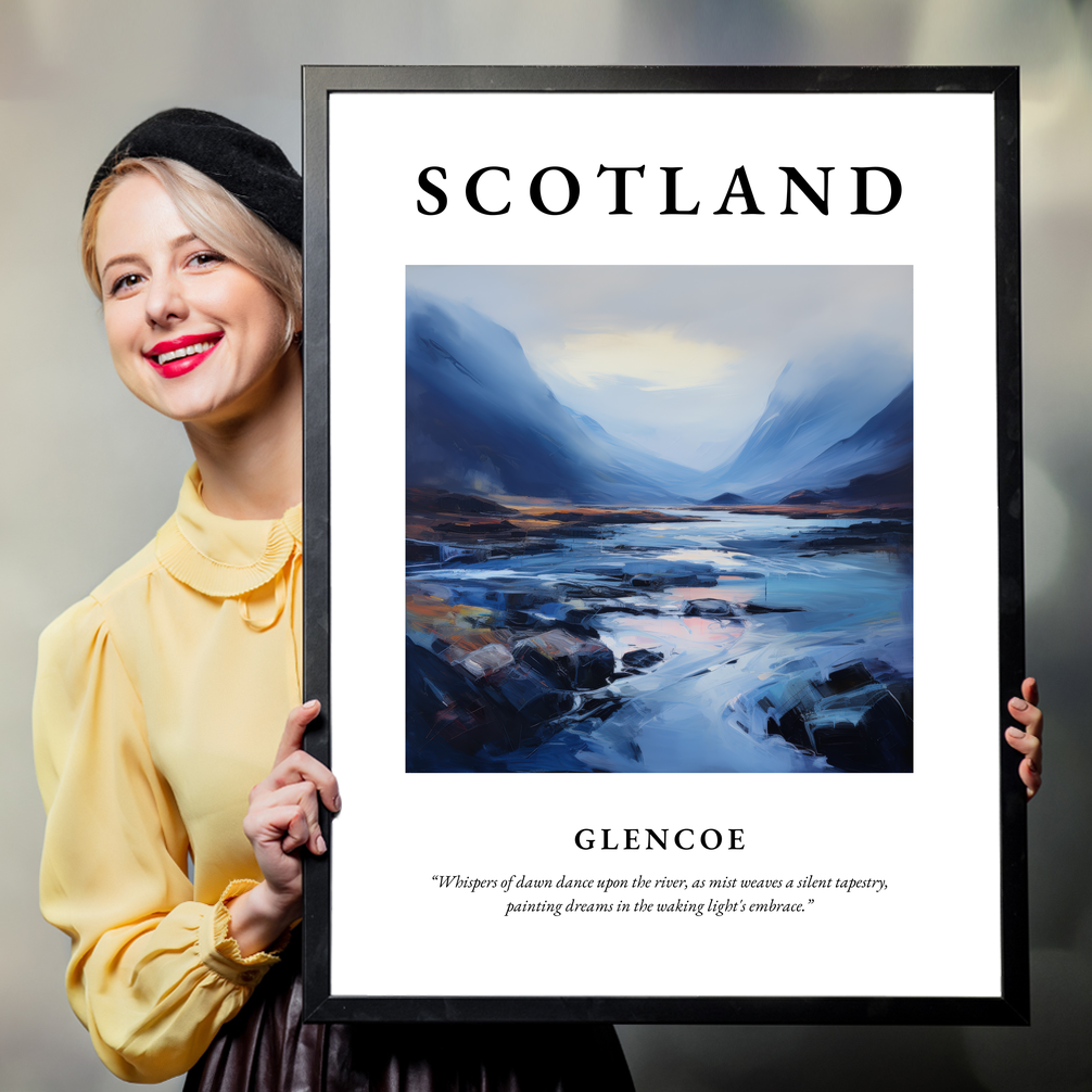 Person holding a poster of Glencoe