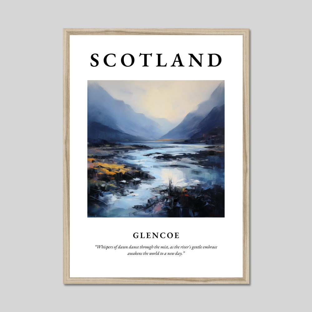 Poster in a natural frame with the word Scotland