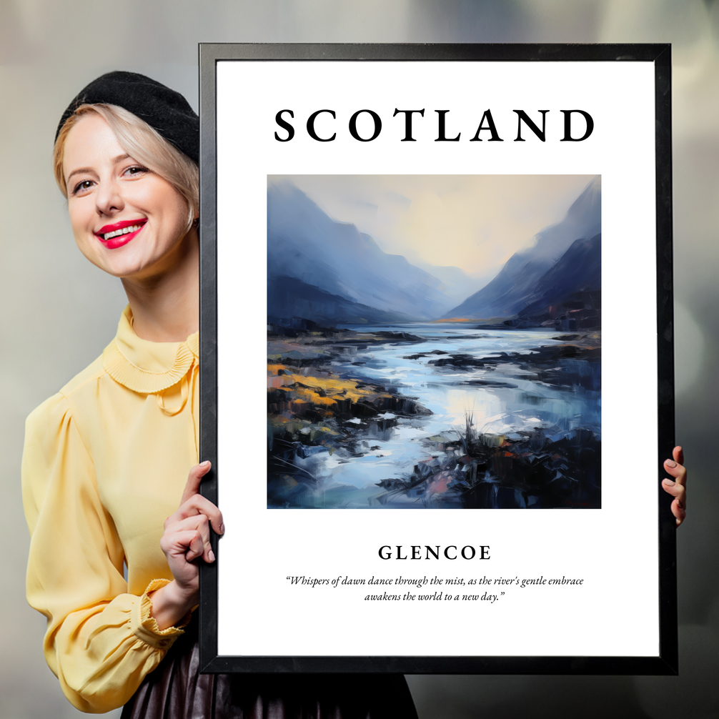 Person holding a poster of Glencoe