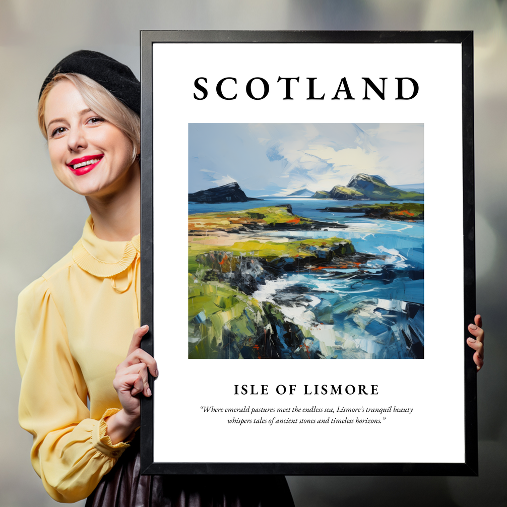 Person holding a poster of Isle of Lismore