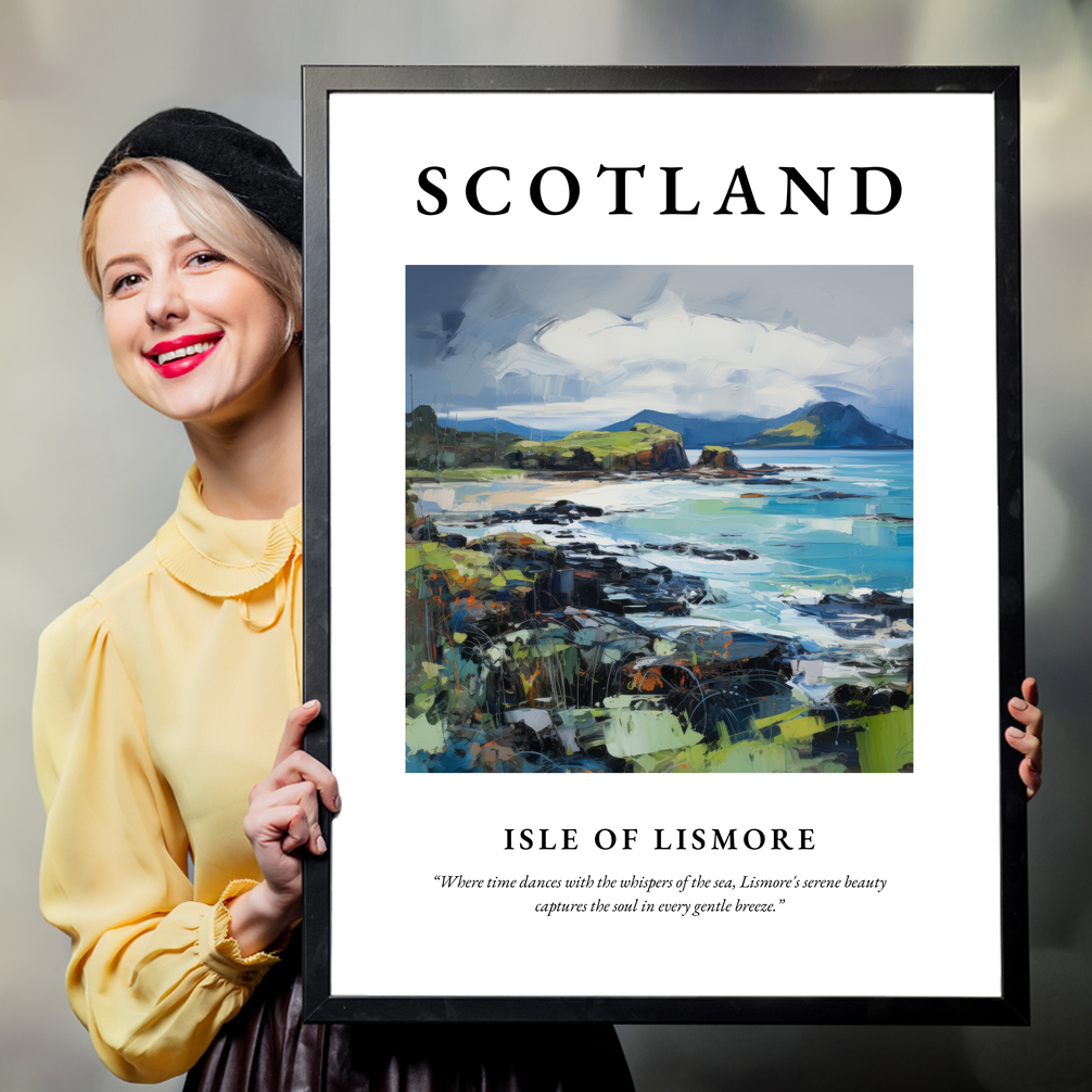 Person holding a poster of Isle of Lismore