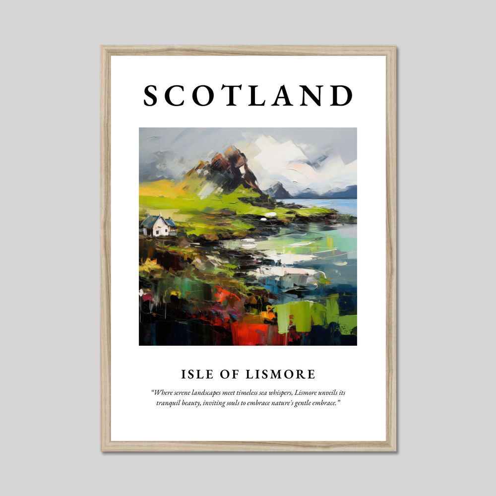 Poster in a natural frame with the word Scotland