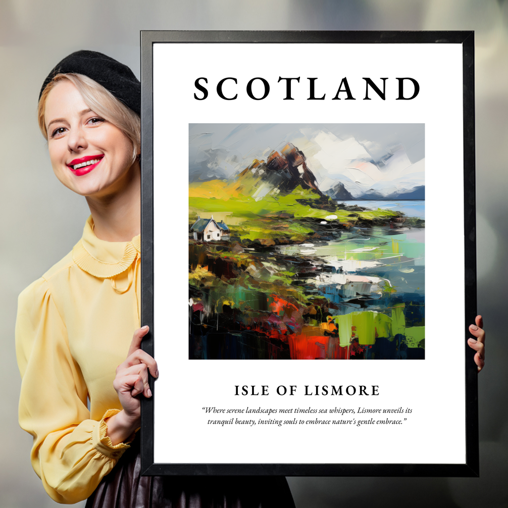 Person holding a poster of Isle of Lismore