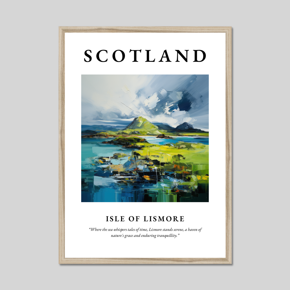 Poster in a natural frame with the word Scotland