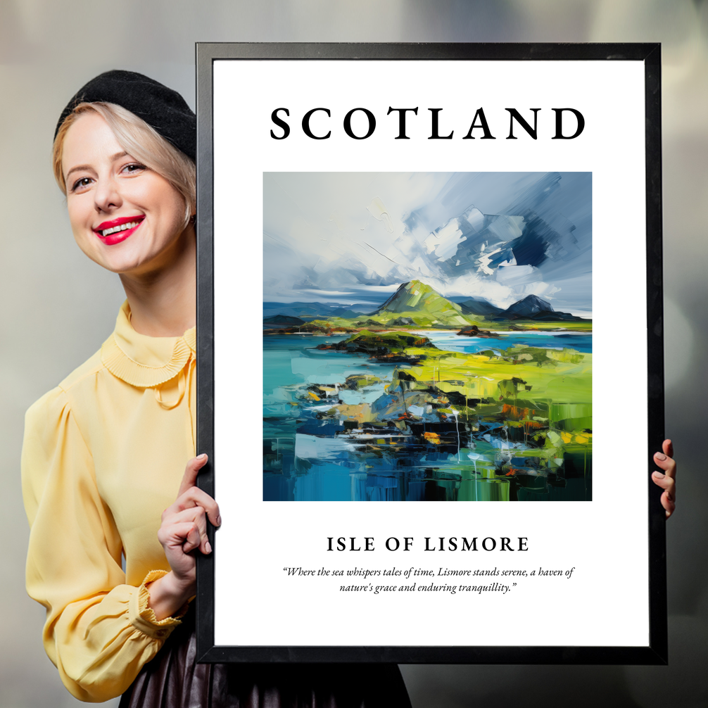 Person holding a poster of Isle of Lismore