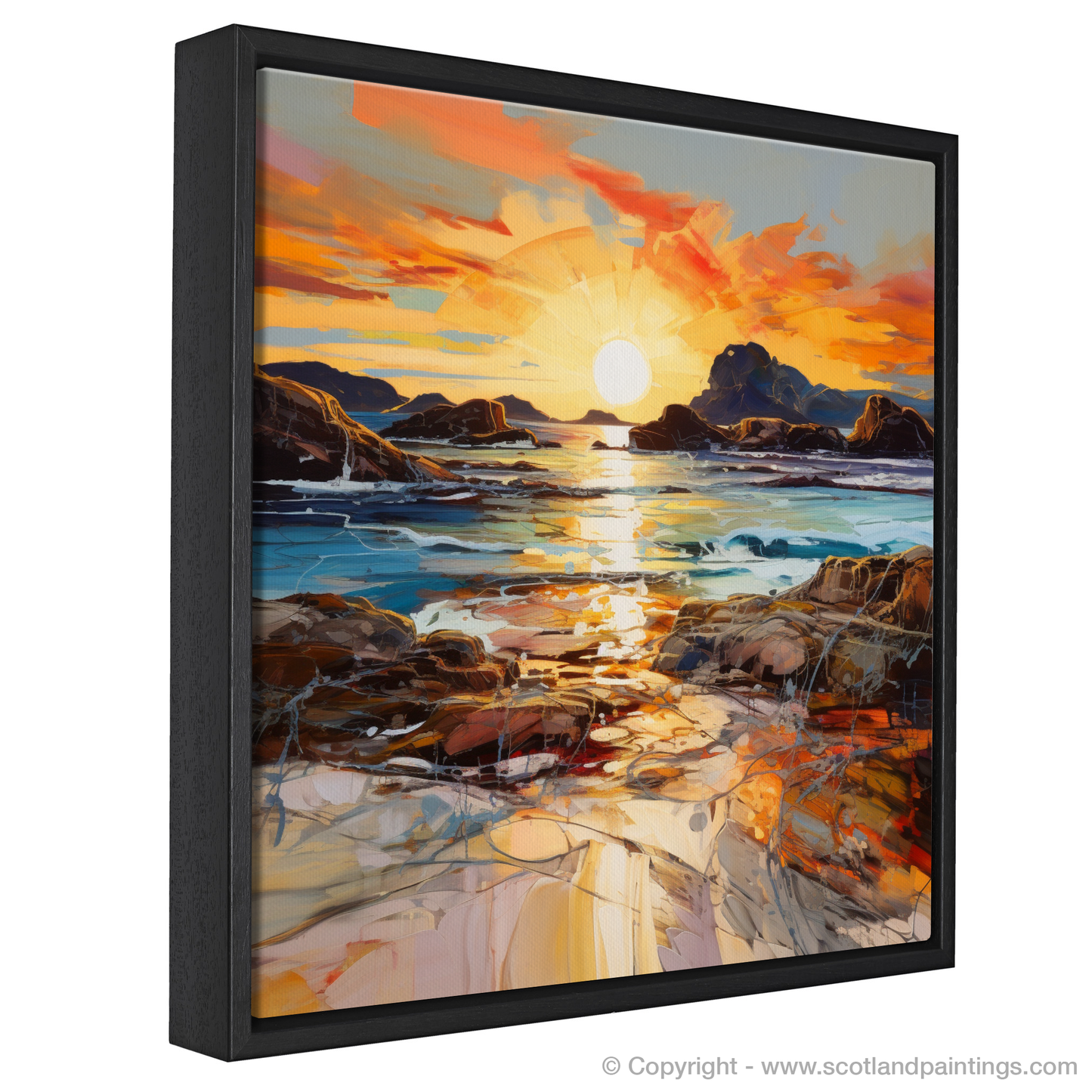 Painting and Art Print of Sound of Iona at golden hour. Golden Hour Symphony: The Sound of Iona.