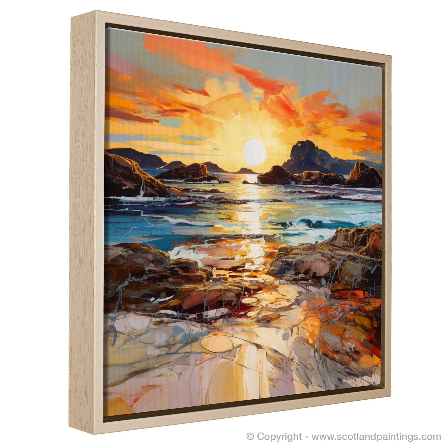 Painting and Art Print of Sound of Iona at golden hour. Golden Hour Symphony: The Sound of Iona.