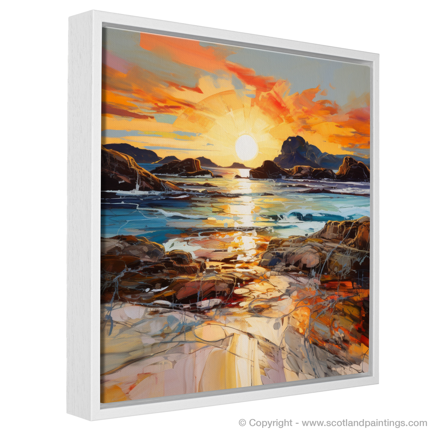 Painting and Art Print of Sound of Iona at golden hour. Golden Hour Symphony: The Sound of Iona.