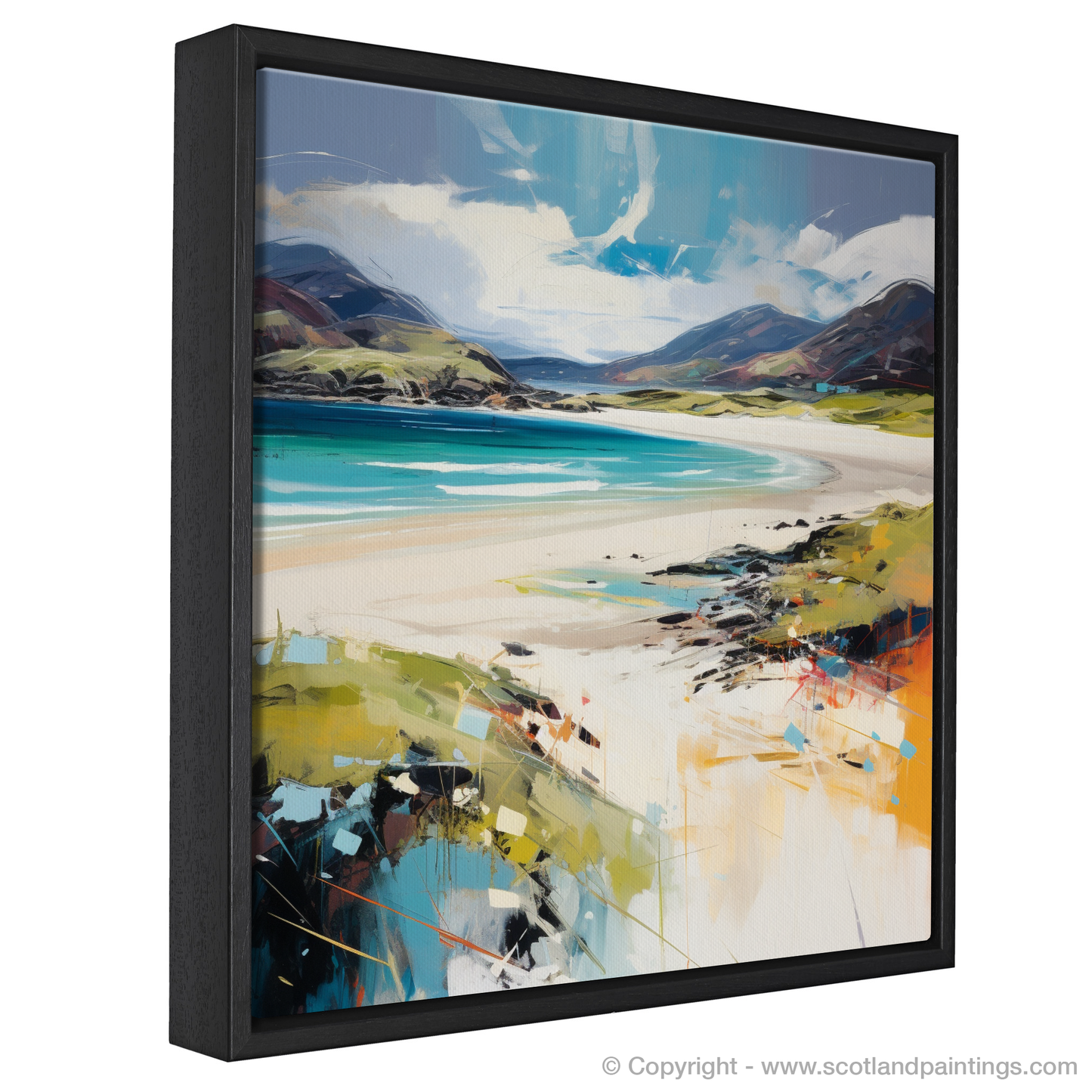 Painting and Art Print of Luskentyre Beach, Isle of Harris entitled "Luskentyre Beach: An Expressionist Ode to Scottish Shores".