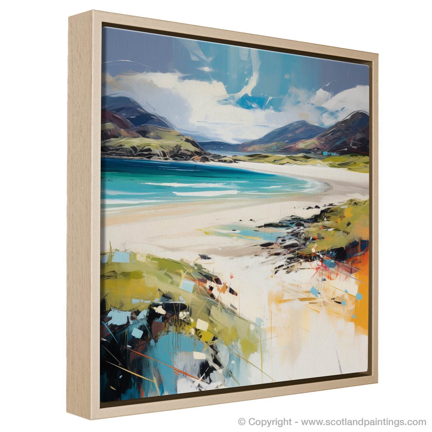 Painting and Art Print of Luskentyre Beach, Isle of Harris entitled "Luskentyre Beach: An Expressionist Ode to Scottish Shores".