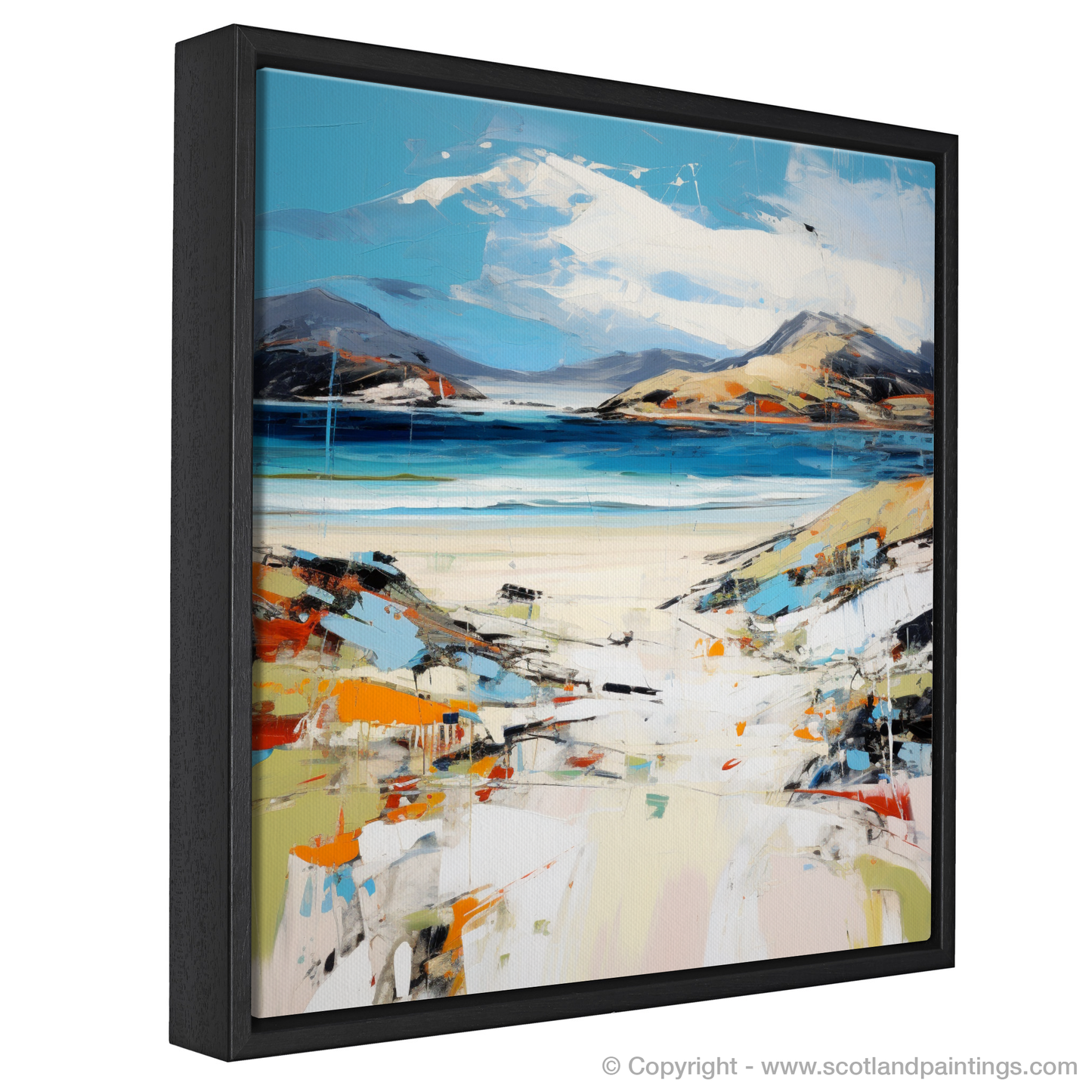 Painting and Art Print of Luskentyre Beach, Isle of Harris entitled "Luskentyre Beach: An Expressionist Ode to Scottish Shores".