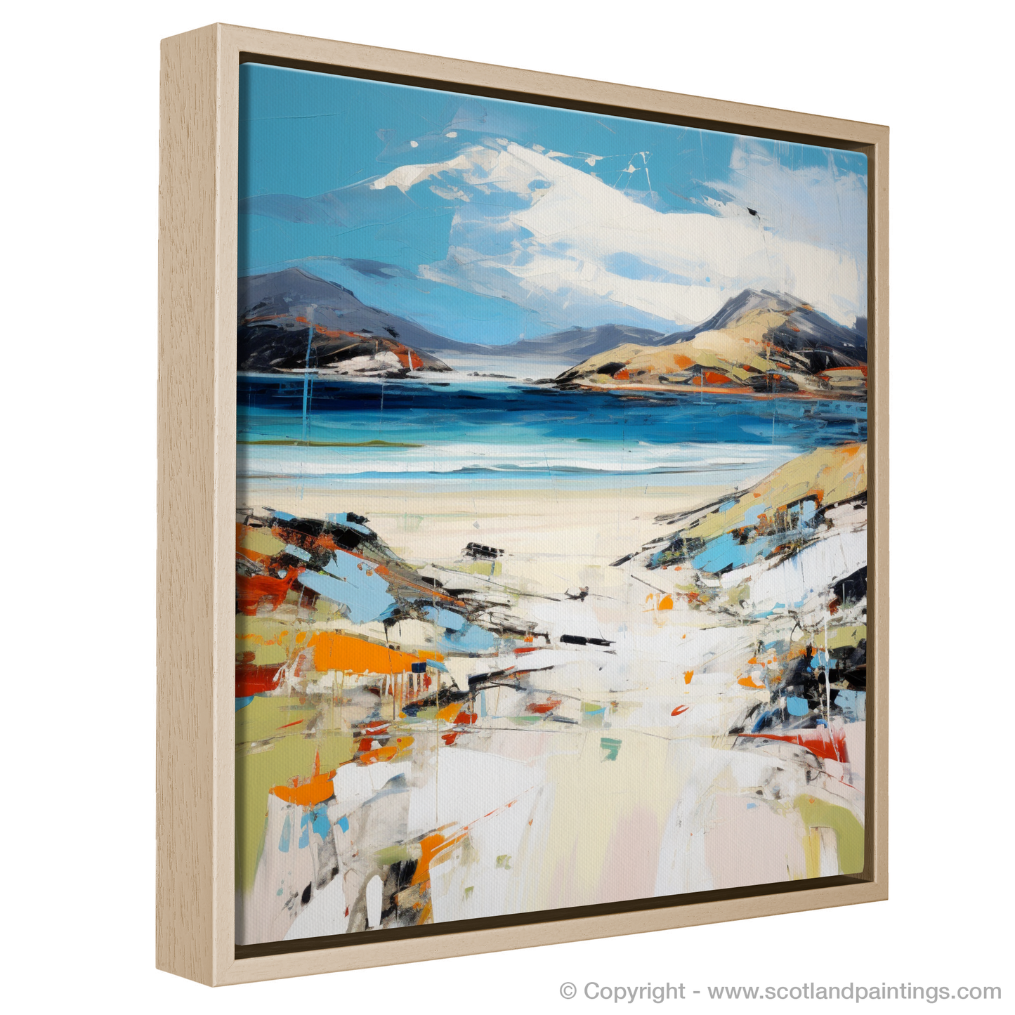 Painting and Art Print of Luskentyre Beach, Isle of Harris entitled "Luskentyre Beach: An Expressionist Ode to Scottish Shores".