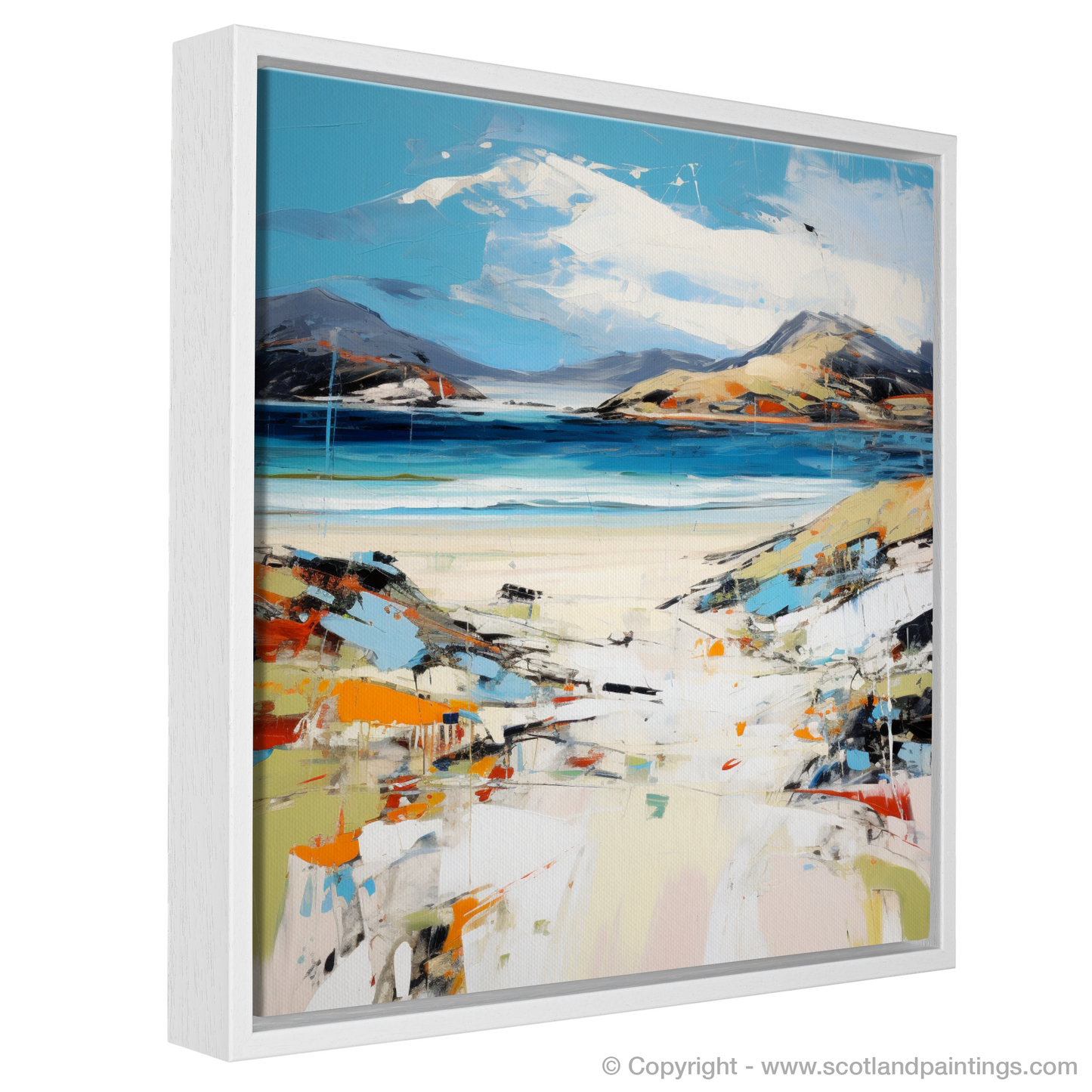 Painting and Art Print of Luskentyre Beach, Isle of Harris entitled "Luskentyre Beach: An Expressionist Ode to Scottish Shores".