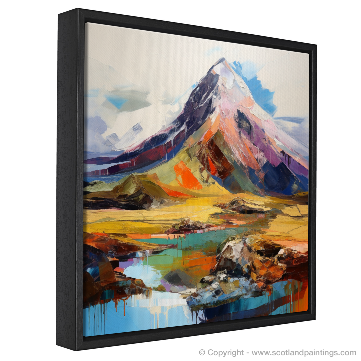 Painting and Art Print of Stob Binnein entitled "Majestic Stob Binnein: An Expressionist Ode to Scotland's Wild Terrain".