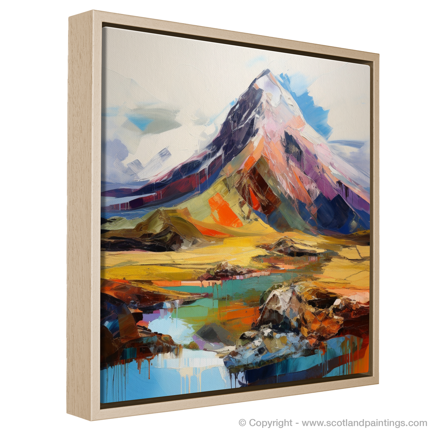 Painting and Art Print of Stob Binnein entitled "Majestic Stob Binnein: An Expressionist Ode to Scotland's Wild Terrain".