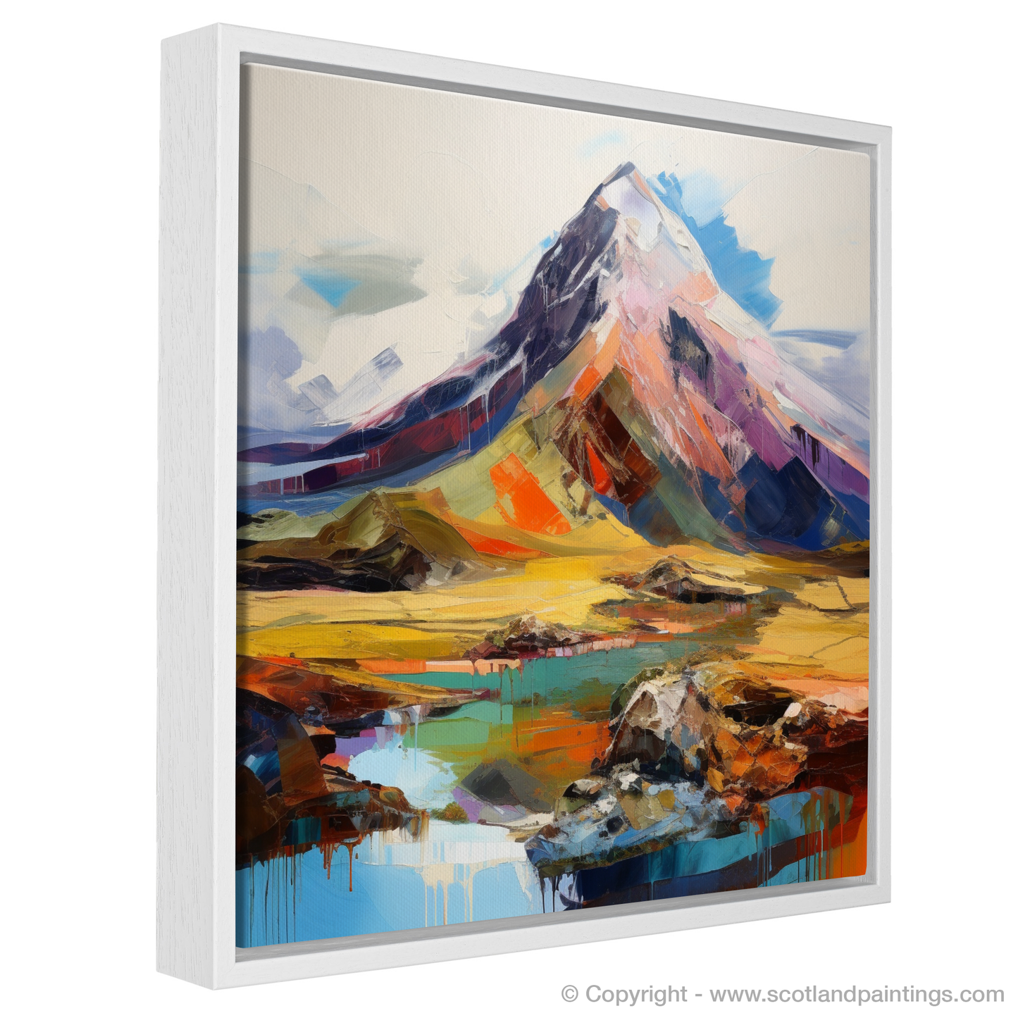 Painting and Art Print of Stob Binnein entitled "Majestic Stob Binnein: An Expressionist Ode to Scotland's Wild Terrain".