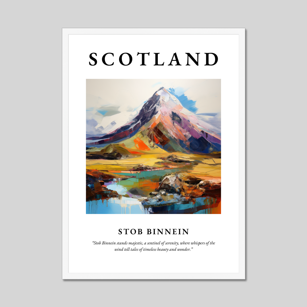 Poster in a white frame with the word Scotland